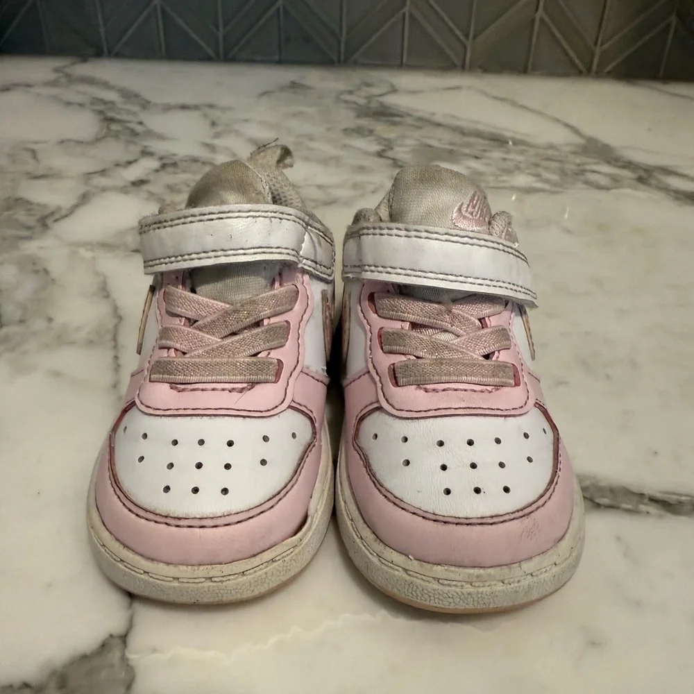 $18 ADD ON Toddler's Nike Court Borough Low Recraft‎ White/Pink 4c